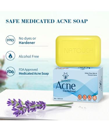 Acne Treatment Soap Bar with Salicylic Acid | Antifungal Medicated Soap for Body Face & Back | Natural Essential Oil Dark Spot Remover - Buy Online on GoSupps.com