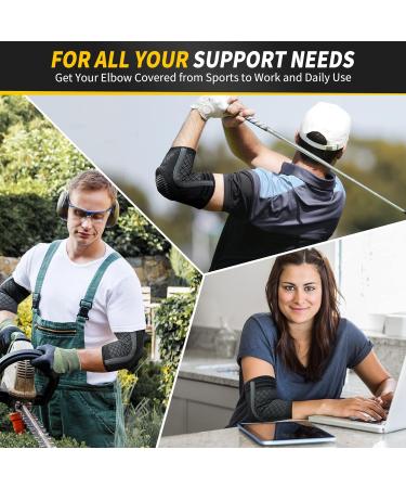 Cambivo 2x Elbow Bandage for Men & Women - Tennis Arm Support with Gel Pads & Stabilizers for Pain Relief - XL Black - Buy Online on GoSupps.com