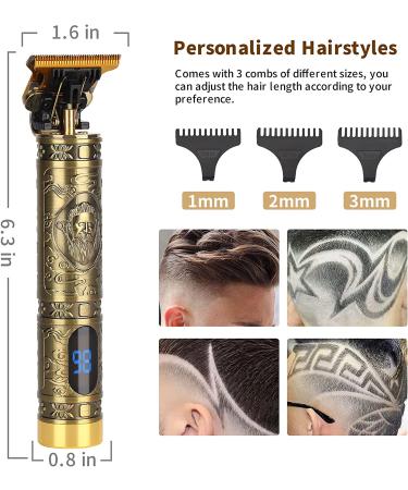 FREEAGLE Zero Gapped T-Blade Hair Clippers for Men - Professional Rechargeable Trimmer with LED Display for Hair and Beard Grooming - Buy Online on GoSupps.com