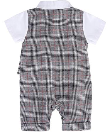 AmzBarley Baby Boys Gentlemans Tuxedo Rompers Grey 6-12 Months - Buy Online on GoSupps.com