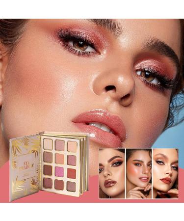 Book Makeup Palette - 12 Colors Fusionable Eyeshadow Palette - Book Style Eyeshadow Palettes with 4 Matte Blushers and 4 Velvet Lip Shines - for Women Girls Travel - Buy Online on GoSupps.com