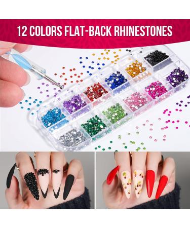 Fandamei Nail Art Brush Set - 15-Piece Gel Nail Brushes Dotted Pens Nail Strips & Rhinestones - Perfect Manicure Set in Pink - Buy Online on GoSupps.com