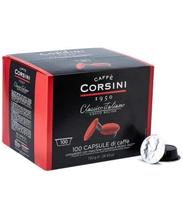 CAFF CORSINI 1950 Caff Corsini 100 Compatible Capsules Lavazza a Modo Mio Classic Italian 750 g