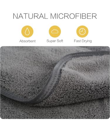 KinHwa Microfibre Face Cloth 6 Pack - Makeup Remover Flannel Cloth 15x30cm - Washable & Ultra Soft Cleansing Cloths - Dark Grey - 6 Count - Buy Online on GoSupps.com