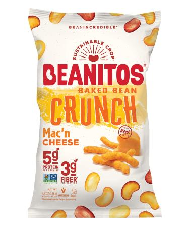 Beanitos Baked White Bean Crunch Grain-Free Non-GMO Gluten Free Protein Puff Snack, Mac n' Cheese, 4.5 Ounce (Pack of 6)