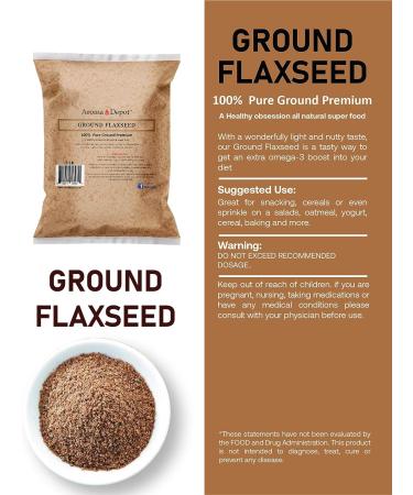 Aroma Depot 4oz Ground Brown Flaxseed Powder | Omega-3 Fats | Non GMO | Gluten-Free | 4 Ounces - Buy Online on GoSupps.com