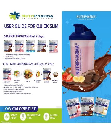 Quick Slim High Protein Meal Replacement Shakes for Weight Loss - Keto Low Carb Gluten Free Strawberry Cream - 1 Serving - Buy Online on GoSupps.com