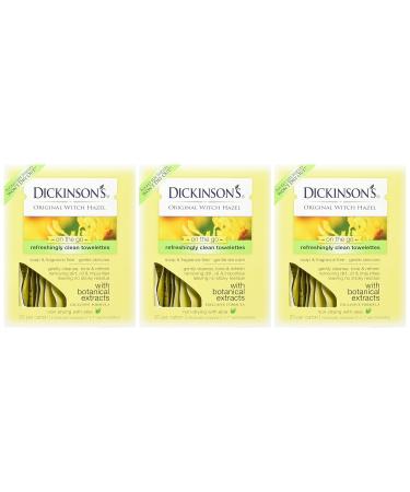 Dickinson's Original Witch Hazel Towelettes 20 Each - Pack of 3 | Refreshing Cleanse - Buy Online on GoSupps.com
