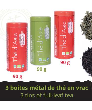Khla - Coffret de 3 Th s Bio Petit-D jeuner - 3 Boites M tal Vrac - Coffret Cadeau Th s d Asie Offrir - Chun Mee Breakfast OP & Earl Grey - Th d Asie V g tal - Tisane Infusion - Buy Online on GoSupps.com