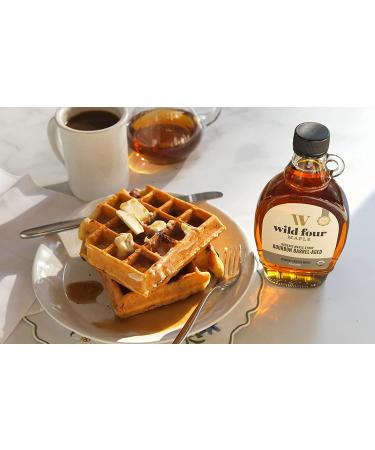 WildFour Bourbon Barrel Aged Organic Maple Syrup - 100% Pure, Gluten Free, Vegan, No Artificial Flavors | 237ml (8oz) - Buy Online on GoSupps.com