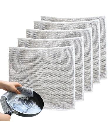 Hevito Clean Cloth Hevito Multipurpose Wire Miracle Cleaning Cloths Multipurpose Wire Dishwashing Rags for Wet and Dry Multipurpose Wire Miracle Cleaning Cloths Non Scratching (5 Pcs)