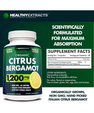 Citrus Bergamot Supplement 150:1 Extract 1200mg per Serving 80% Polyphenols Supplement for High Cholesterol Italian Sourced 60 Count 1 Month Supply Made in The USA 60 Count (Pack of 1) - Buy Online on GoSupps.com