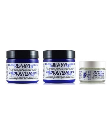 Carapex Elastin and Collagen Face Cream Set + Eye Serum Fragrance Free for Women and Men