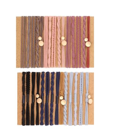 30 Pcs Hair Tie Bracelets for Women  5 Styles Boho Hair Ties  No Damage Rubber Band Hair Elastics for Hair (30PCS)