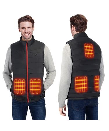Heated Vest Men's Lightweight smart 3 Heating Levels electric heated waistcoat instant warmth (Batteries not included) Small