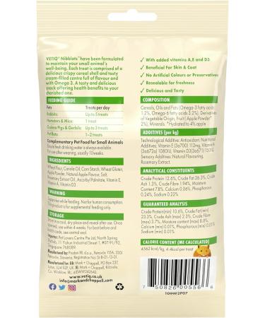VetIQ Apple Nibblots 8x 30g Tasty Hamster Treats For Your Guinea Pig/s or Hamster/s Guinea Pig Treats with Added Vitamins For Skin & Coat with Rosemary Extract Apple 8PK 30 g (Pack of 8) - Buy Online on GoSupps.com