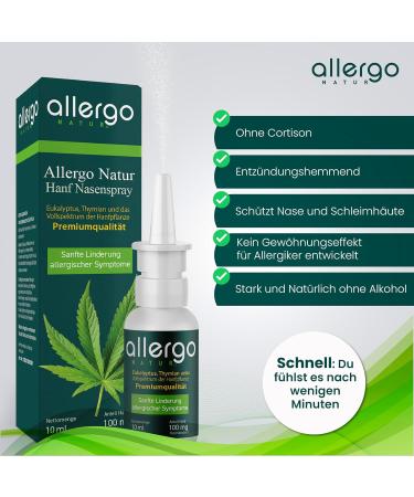 Allergo Nature Allergy Nasal Spray - 100mg Bio Hemp | Hay Fever & Pollen Allergy Relief | Non-Cortisone No Dependency | Perfect for Allergy Sufferers - Buy Online on GoSupps.com