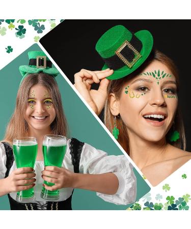 117 Pcs St. Patrick's Day Glitter Face Tattoos - Shamrock Clover Temporary Jewelry Stickers for Party Accessory - 33 Sheets - Buy Online on GoSupps.com