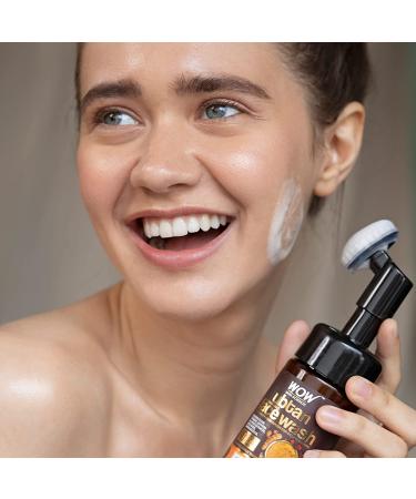 WOW Ubtan Foaming Face Wash for Oily Skin with Acne - Exfoliating Facial Cleanser for Women & Men - Rose Infused Face Scrub - Buy Online on GoSupps.com