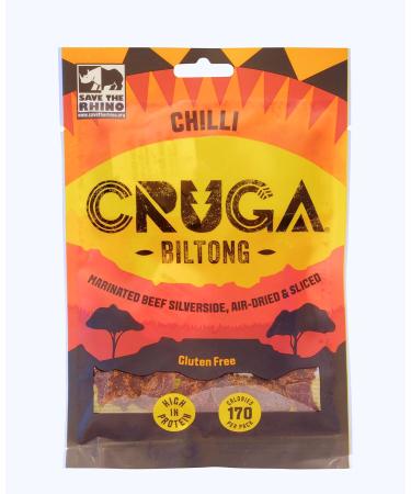 Buy CRUGA Biltong Original & Chilli - High Protein Gluten-Free Beef Jerky (8 x 60g) | International Shipping Available - Buy Online on GoSupps.com