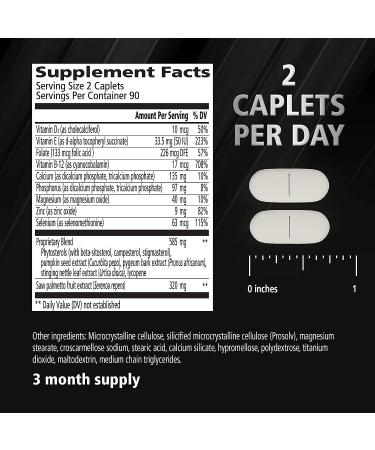 Urinozinc Plus 180 Caplets - Prostate Supplement with Beta Sitosterol & Saw Palmetto for Prostate Health Support and Reduced Frequent Urination - Buy Online on GoSupps.com