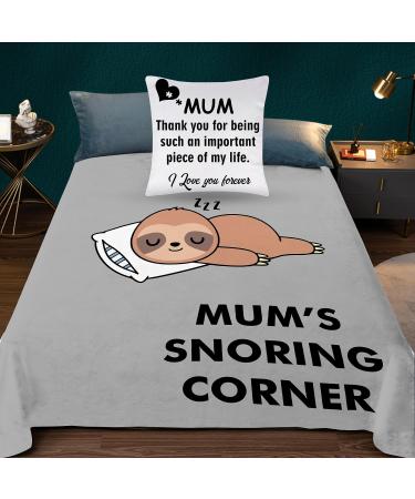 Merclix Mum Blanket 130 x 150 cm Cushion Cover 45 x 45 cm Mum Gifts from Daughter for Mum from Son Mum Birthday Gifts Presents for Mum from Kids Best Mummy Gifts Mum