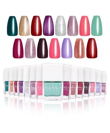 Nicole Miller New York Water-based, Easy Peel Off & Long-lasting Ultimate Nail Polish Set – 15 MINI Nail Polish Vibrant, Colorful, Trendy, and Glossy Shades Colors - Buy Online on GoSupps.com