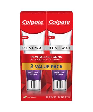 Colgate Renewal Gum Toothpaste for Gum Health, Teeth Sensitivity Repair, Fresh Mint Gel - 3 ounce (2 Pack)