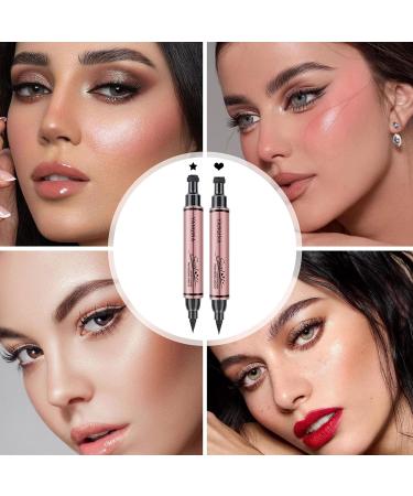 Winged Eye Liner Stamp Eye Liner with Stamp | Waterproof Perfect Wing Cat Eye Liner Long-Lasting Wing Eye Liner Stamp for Eye Face Makeup - Buy Online on GoSupps.com