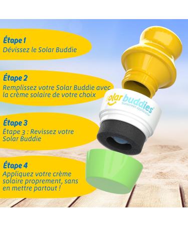 Applicateur de cr me solaire Solar Buddies - Vert Bleu & Rose - Applicateur de cr me solaire et de lotion rechargeable ponge pour enfants adultes et familles - Contient 100 ml Rose Bleu Vert - Buy Online on GoSupps.com