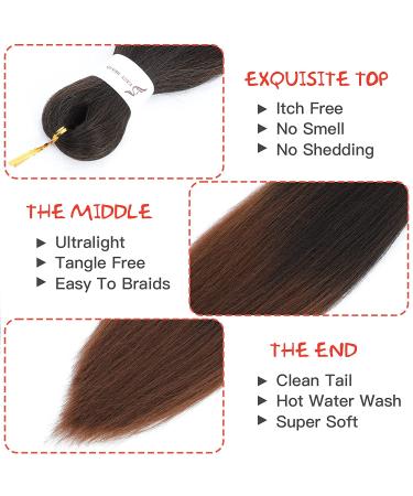 14 Inch Pre Stretched Braiding Hair 8 Packs Yaki Texture Professional Crochet Hair - Itch Free, Hot Water Setting, Short Synthetic - 1B/30 Color - Buy Online on GoSupps.com