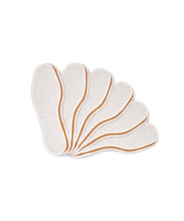 6 Pair Pack Shoe Insoles Natural Cork with Terry Cloth Set | Ultra Light Shoe Insoles Men and Women | Kaps Cork Frotte (44 EUR / 11 US Men)