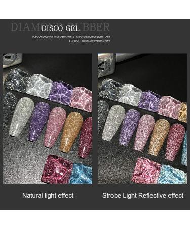 goforwealth Reflective Glitter Polish Soak Diamond UV Gel Nail LongLasting Gel Nail Polish Lacquer Shiny Supple 02 - Buy Online on GoSupps.com