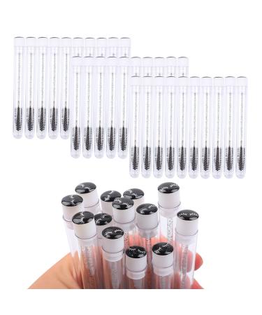 50 Pcs Disposable Mascara Brushes Diamond Eyelash Spoolies Makeup Brush Mascara Wand in Sanitary Tube Lash Supplies (Black)  50 Pcs Black