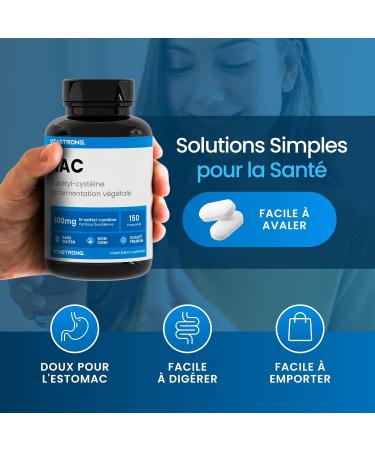 NAC N-Acetyl-Cysteine 600mg Vitastrong - 150 Vegan Tablets - NAC 600mg - Antioxidant Supplement Glutathione Synthesis - Effective Formula - Premium Quality - Buy Online on GoSupps.com