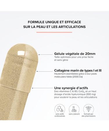 Collag ne marin 2000Da + Acide hyaluronique 300mg haute absorption types I&III peau hydrat e Coenzyme Q10 Vitamine C et B3 p che responsable -100 g lules - Beyond Elements - Buy Online on GoSupps.com