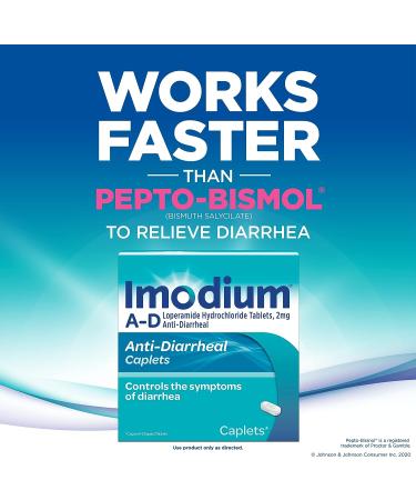 Imodium AD Diarrhea Relief Caplets - Loperamide Hydrochloride 6 Count, Blue - Anti-Diarrheal Medicine - Buy Online on GoSupps.com