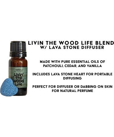 Frankie & Myrrh Livin The Wood Life - Patchouli Vanilla Cedar Essential Oil Blend & Lava Stone Diffuser | Pure Aromatherapy & Natural Perfume for Good Vibes - Buy Online on GoSupps.com