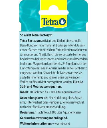 Tetra Bactozym - Fast Bioactivity for Aquariums | 10 Tablets for Cleaner Water & Easier Pool Introductions - Buy Online on GoSupps.com