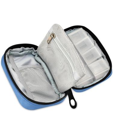 Naanle Pill Box - 7 Day Travel Organizer | Zipper Portable Weekly Case | Compact Sky Blue Vitamin & Supplement Holder - Buy Online on GoSupps.com