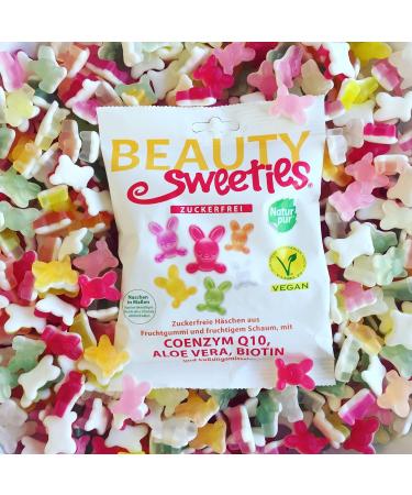 Beautysweies Sugar-Free Bunnies 125g | Fruity Vegan Fruit Gum with Delicious Foam | Enjoy Guilt-Free Treats! - Buy Online on GoSupps.com