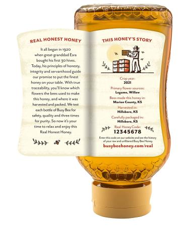 Busy Bee Raw Unfiltered USA Wildflower Honey 16 Ounce - 1 LB | 100% Pure Honey (Pack of 1) - Buy Online on GoSupps.com