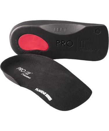 PRO 11 WELLBEING 1 Pair of Ultra Slim Fitting 3/4 Orthotic Insoles with Poron Heel Cushion Plantar Fasciiits Releif (XS 3/4.5 UK Black) XS 3/4.5 UK Black - Buy Online on GoSupps.com