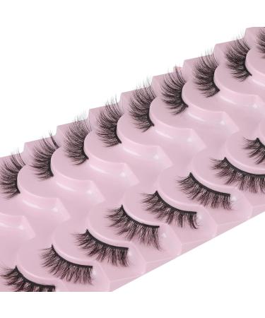 FANXITON 3D Half Lashes - Natural Look Wispy Cat Eye Faux Mink - 10 Pairs Fluffy Soft 15MM Short False Eyelashes - Buy Online on GoSupps.com