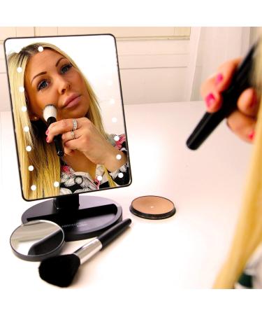 Absolutely Luvly Natural Daylight Lighted Makeup Mirror with Touch Screen Dimming and 10X Magnification Spot Mirror - Buy Online on GoSupps.com