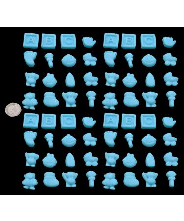 60 x edible 3D Baby Shower Toppers icing toppers cake cupcakes decorations (Half Pink Half Blue)