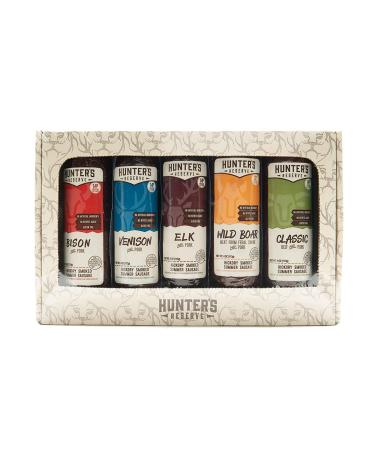 Hunters Reserve Hickory Smoked Wild Game Summer Sausages Variety Gift Pack - 20 Ounces (Pack of 5) - Buy Online on GoSupps.com