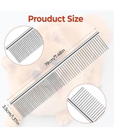 PROUSKY Pet Combs Metal Stainless Steel Pet Grooming Comb Rust Resistant Comb Row Teeth Pet Comb Large Medium Small Dogs Cats Fur Detangling Tool Pets 1 Pack Silver - Buy Online on GoSupps.com