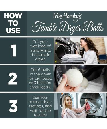 Tumble Dryer Balls Pack of 6 XL - 100% Wool Natural Fabric Softener Reduces Wrinkles Hypoallergenic Reusable Reduce Noise Unscented - Buy Online on GoSupps.com