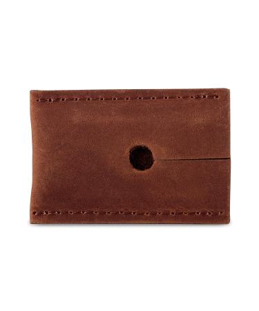 Genuine Cowhide Leather Safety Razor Head Cover | Travel-Friendly Double Edge Razor Case (Cognac - Buy Online on GoSupps.com